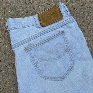Lee‎ Genuine Jeans Shorts Mens Size 38 Light Blue Denim Casual Vintage